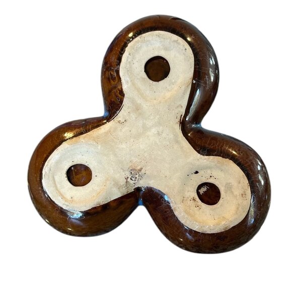 Rustic Blue Brown Ceramic Snowman Candy or Nut Holiday Dish - Picture 7 of 7